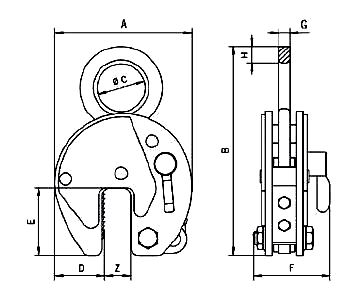 camlok cz plate clamp dimensions